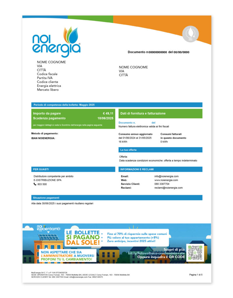 Bolletta Noi Energia - Pagina 1 BollettaNoiEnergia Pagina1